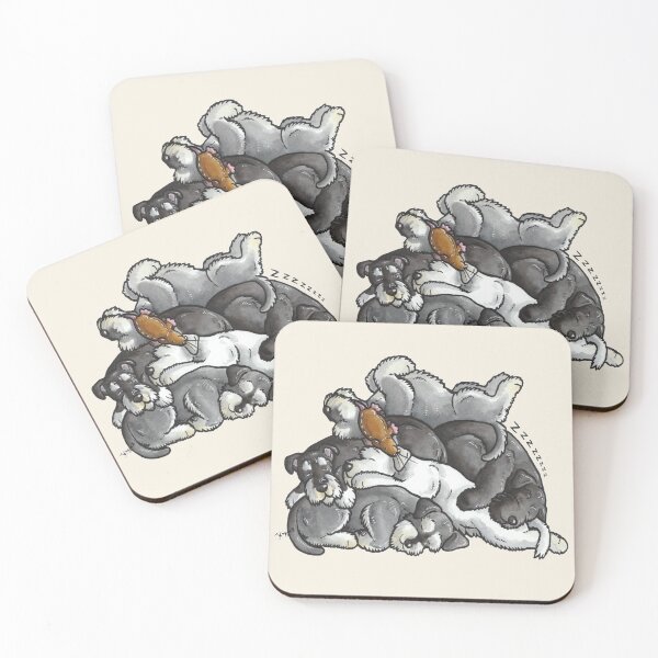 Item preview, Miniature Schnauzer - sleeping pile designed and sold by animalartbyjess.