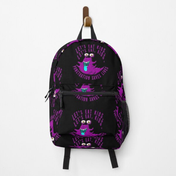 Item preview, Lets Eat Kids. Lets Eat, Kids. Punctuation Saves Lives. Funny Grammar Teacher Halloween and Anytime Quote. Purple Monster. designed and sold by UrTops.