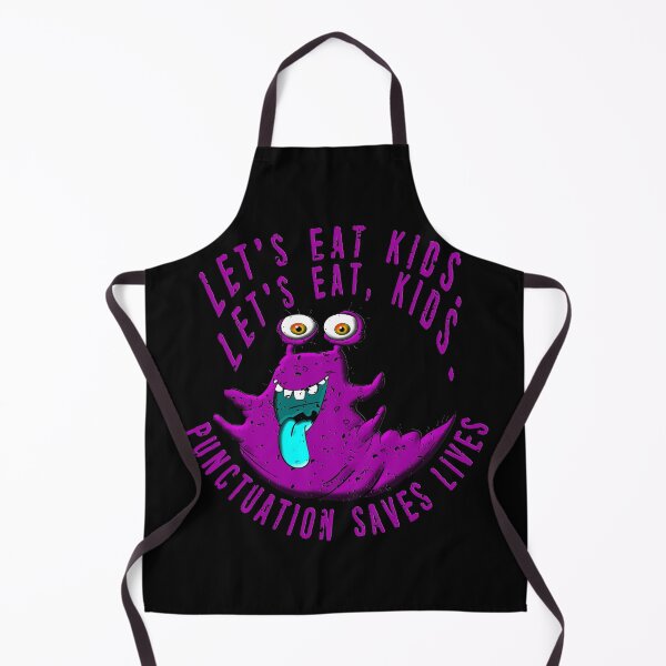 Item preview, Lets Eat Kids. Lets Eat, Kids. Punctuation Saves Lives. Funny Grammar Teacher Halloween and Anytime Quote. Purple Monster. designed and sold by UrTops.