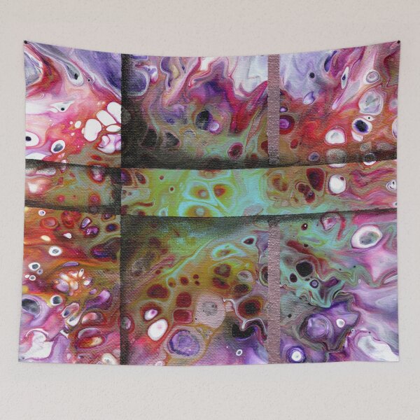 Item preview, "Shake the Disease" Embellished Acrylic Pour Painting designed and sold by peonypours.