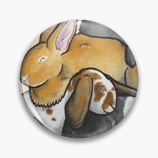 Item preview, Sleeping pile of pet rabbits designed and sold by animalartbyjess.
