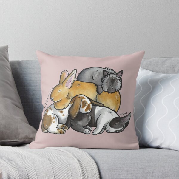 Item preview, Sleeping pile of pet rabbits designed and sold by animalartbyjess.