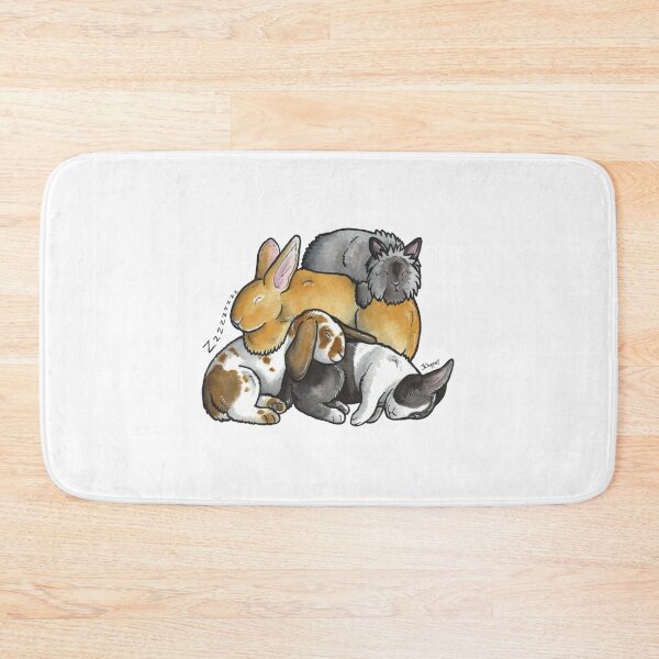 Item preview, Sleeping pile of pet rabbits designed and sold by animalartbyjess.