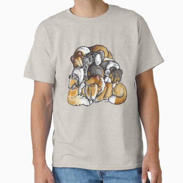 Item preview, Rough Collie - sleeping pile cartoon designed and sold by animalartbyjess.