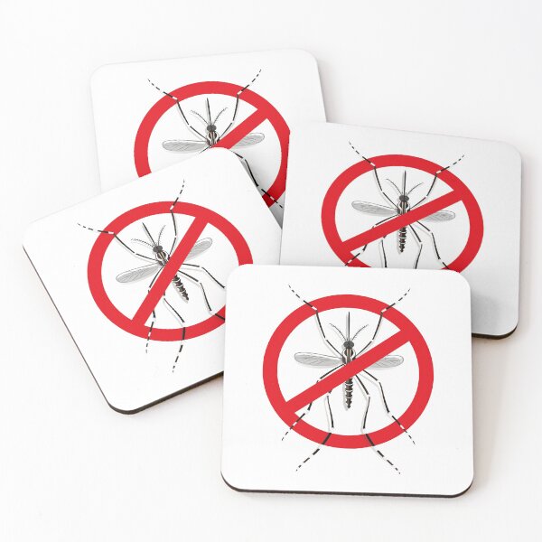 Item preview, Nature, Aedes Aegypti mosquitoes stilt with prohibited sign, top view. Ideal for informational and institutional related sanitation and care designed and sold by LucianoCosmo.