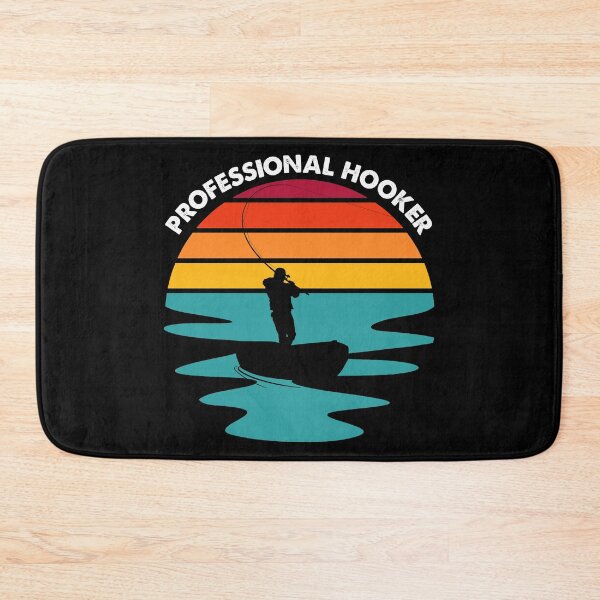 Item preview, Professional Hooker - Fisherman with Retro Vintage Sunset designed and sold by CoolSilhouettes.