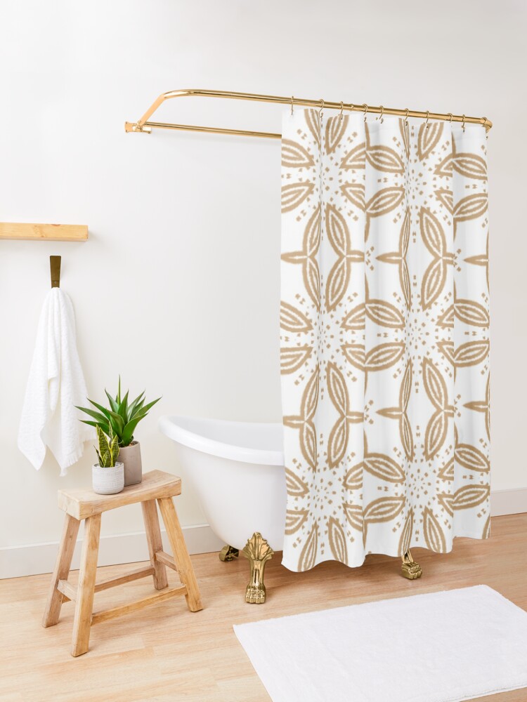 Beige, Brown and Black Abstract  Shower Curtain for Sale by deecdee