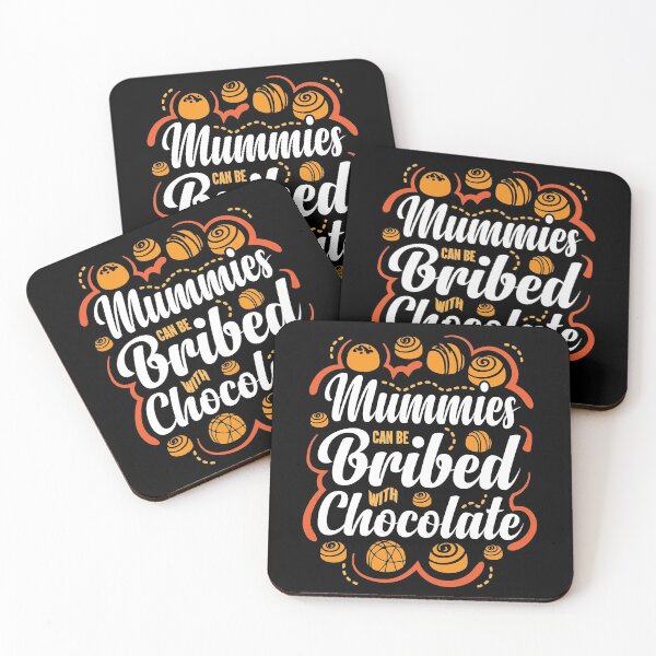 Item preview, Mummies Can Be Bribed With Chocolate Classic Halloween Meme designed and sold by GravitiTees.