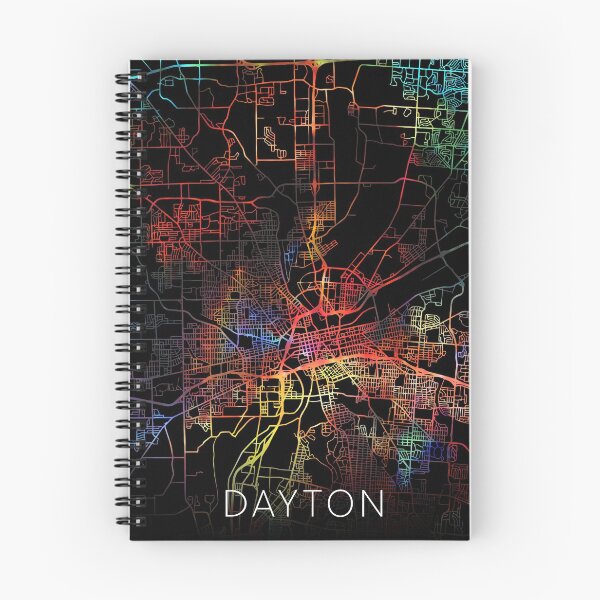 Artikelvorschau, Dayton City Street Map Dunkler Modus entworfen und verkauft von map-lover.