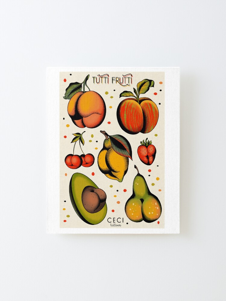 Alternate view of Tutti frutti, sexy fruits tattoo flash Mounted Print