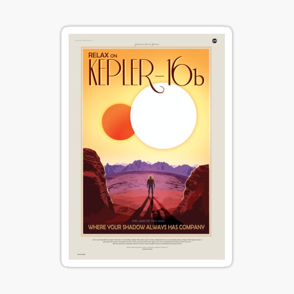 Binary Star System Astronaut on Exoplanet Kepler 16b Sticker