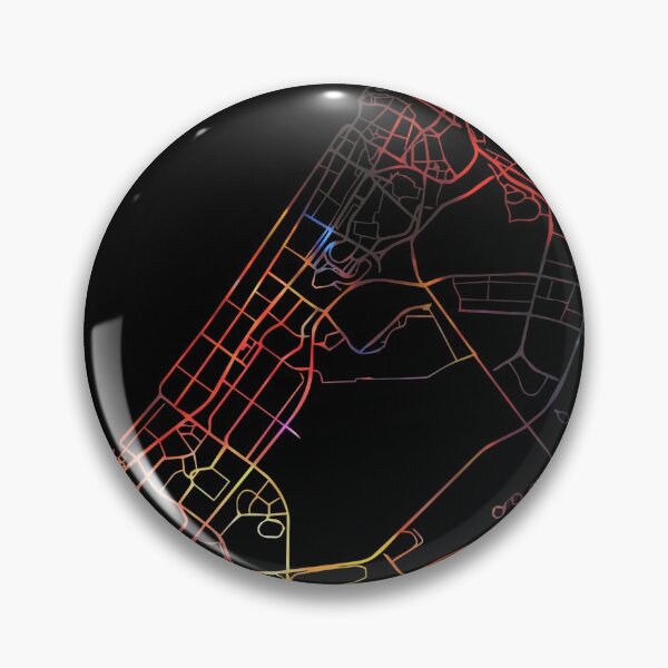 Artikelvorschau, Dubai City Street Map Dunkler Modus entworfen und verkauft von map-lover.