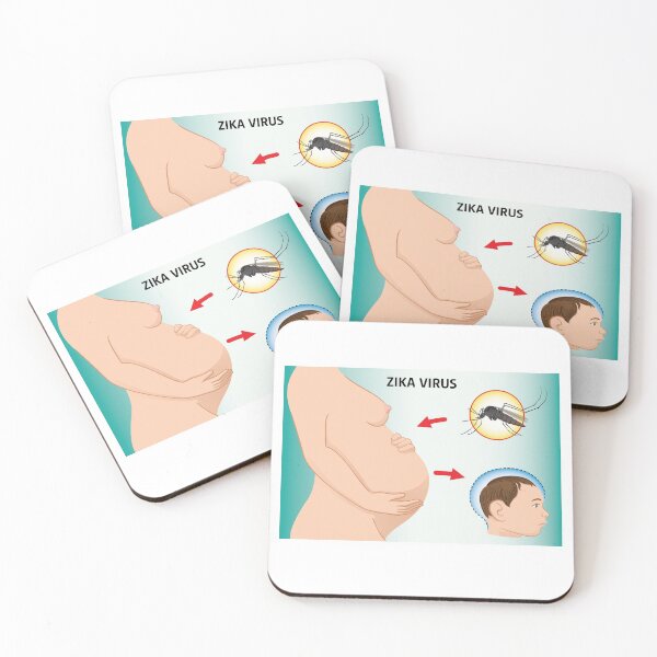 Item preview, Illustration of a pregnant with Zika Virus and newborn baby with microcephaly disease, Aedes. Ideal for informational and institutional related sanitation and medicine designed and sold by LucianoCosmo.