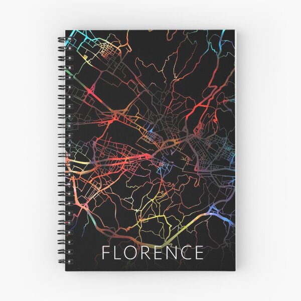Artikelvorschau, Florence City Street Map Dunkler Modus entworfen und verkauft von map-lover.