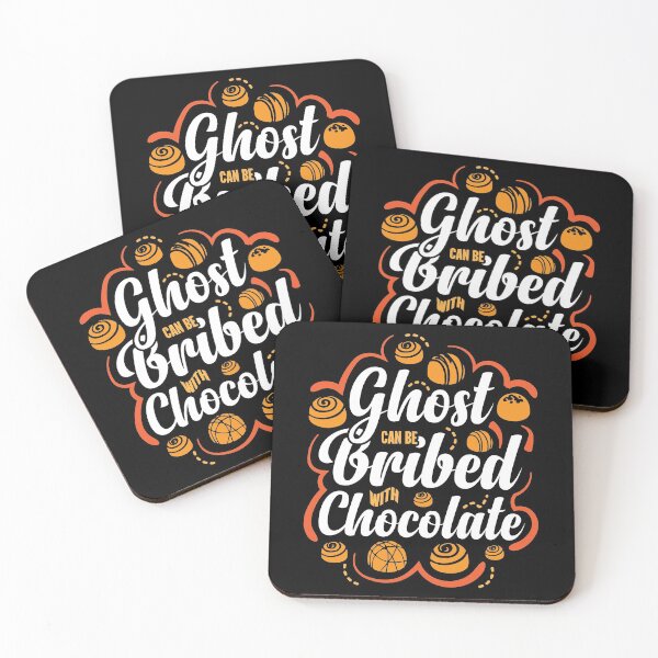 Item preview, Ghost Can Be Bribed With Chocolate Funny Classic Halloween Meme designed and sold by GravitiTees.