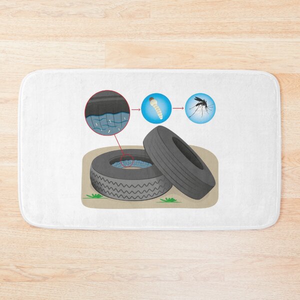 Item preview, Nature, tires with stagnant water with fly breeding mosquitoes. Ideal for informational and institutional sanitation and related care designed and sold by LucianoCosmo.