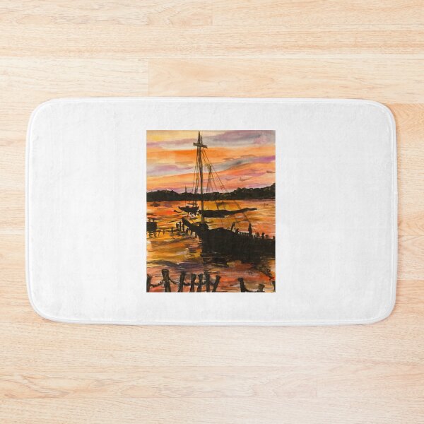 Artikelvorschau, Boote bei Sonnenuntergang entworfen und verkauft von Paintingladycat.