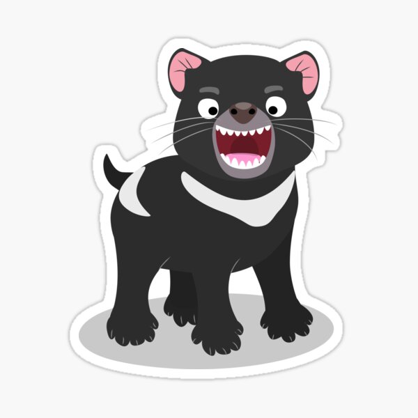 Cute hungry Tasmanian devil cartoon illustration Sticker