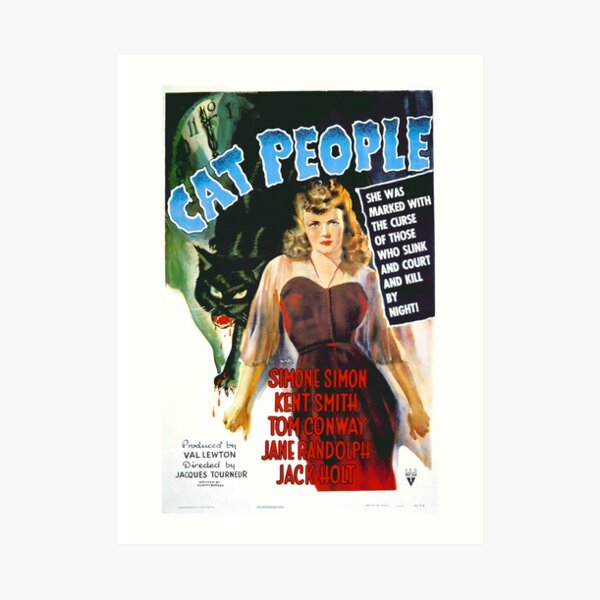 Cat People - cartel de película de terror vintage Lámina artística