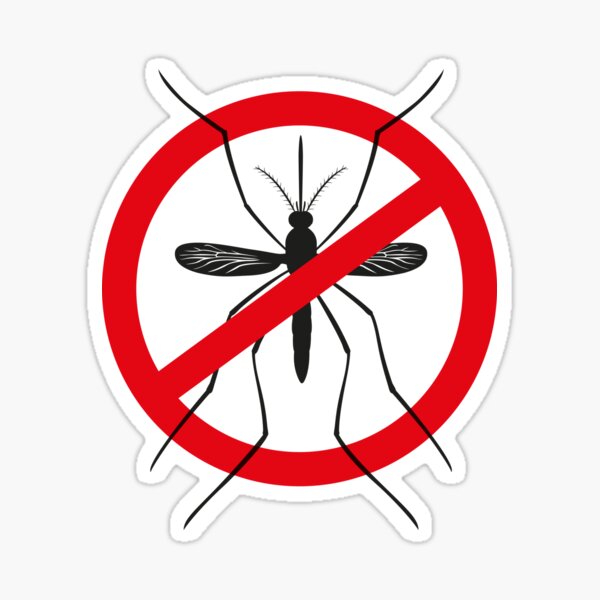 Item preview, Nature, silhouette mosquitoes stilt with prohibited sign, top view. Ideal for informational and institutional related sanitation and care designed and sold by LucianoCosmo.