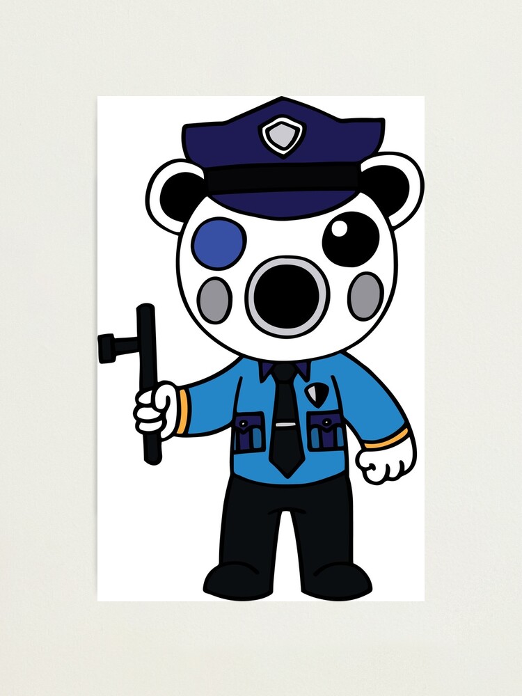 Poley Secret Police Officer Pig Skin Photographic Print By Stinkpad Redbubble - the roblox swat team wall roblox