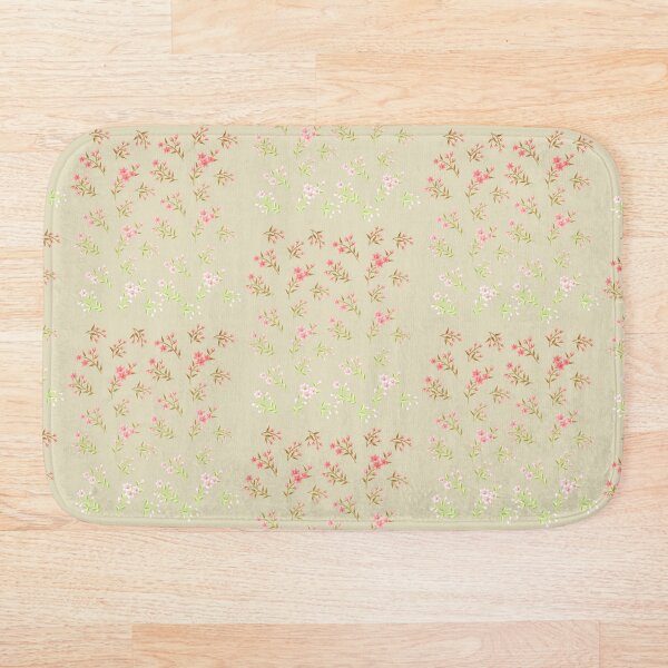 Aperçu de l'œuvre Motifs fleuris rose clair sur fond beige - photoart créée et vendue par MerchbyBilly.