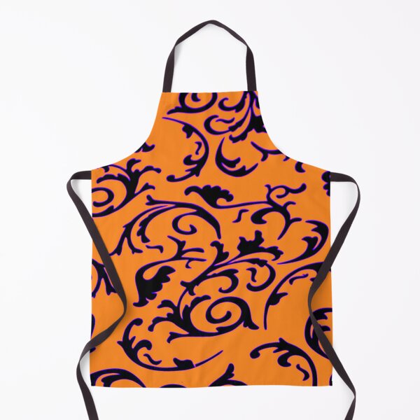 Item preview, ARABIATA 13 black orange patterns Morocco Essaouira flowers leaves design arabesques scrolls decor designed and sold by dragonemma.