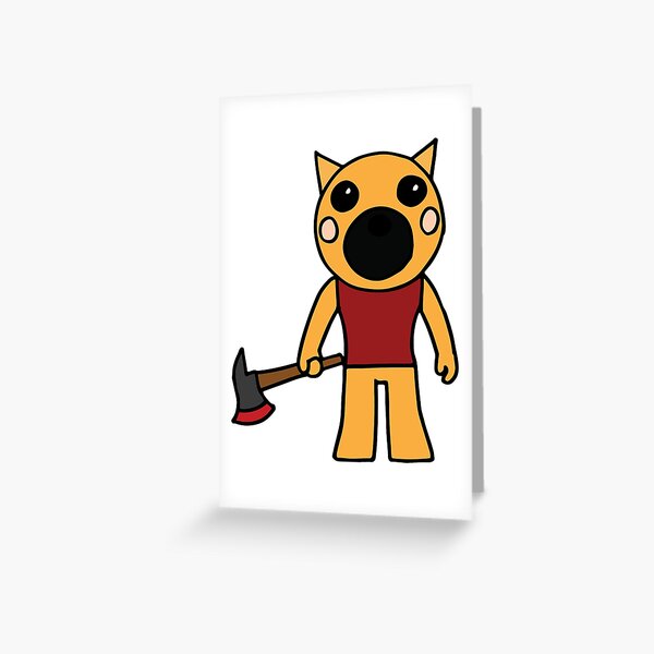 Doggy Pig Skin Greeting Card By Stinkpad Redbubble - piggy roblox doggy police
