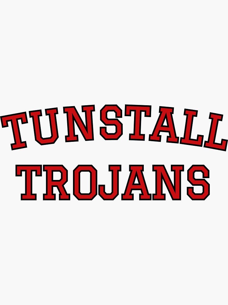 "Tunstall Trojans Middle & High School College Font Sticker" Sticker