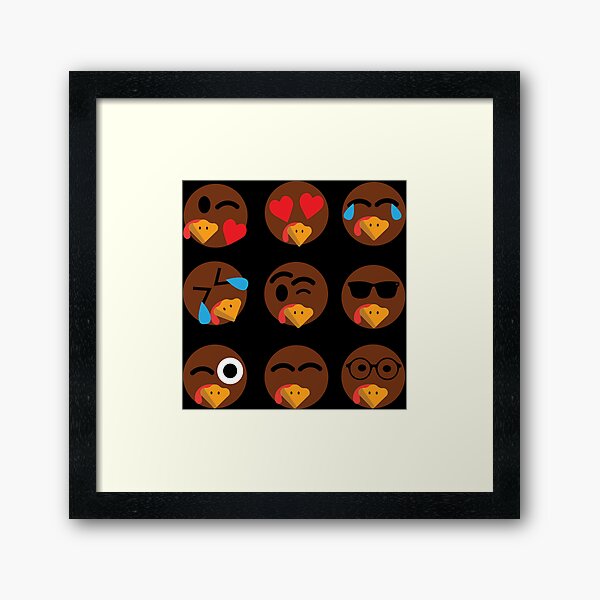 Art Mural Sur Le Theme Emoji De Dinde Redbubble