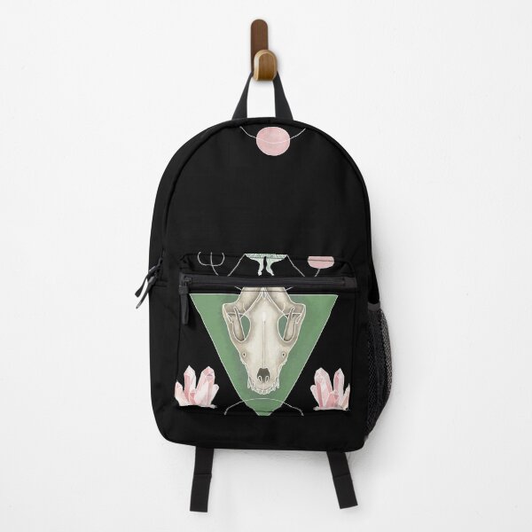 Item preview, Luna Moth Witch Punk Green and Pink Raccoon Skull Crystals  designed and sold by BoyPilot Goods.