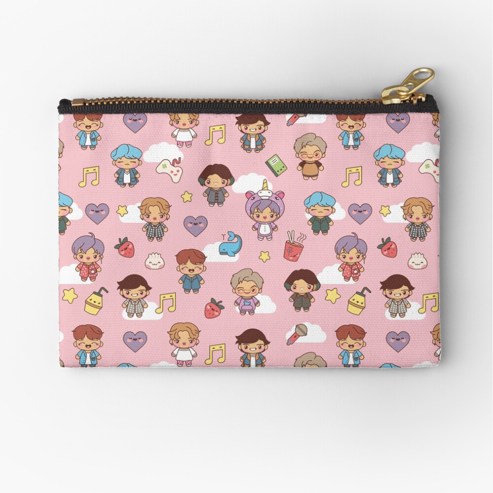 BTS Pajama Party (Pink, Pouches & Sleeves) Zipper Pouch