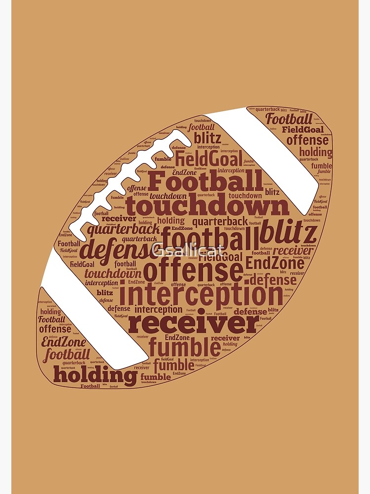 "Football Fan Word Art, Subway Art, Word Cloud" Poster by Gsallicat Redbubble