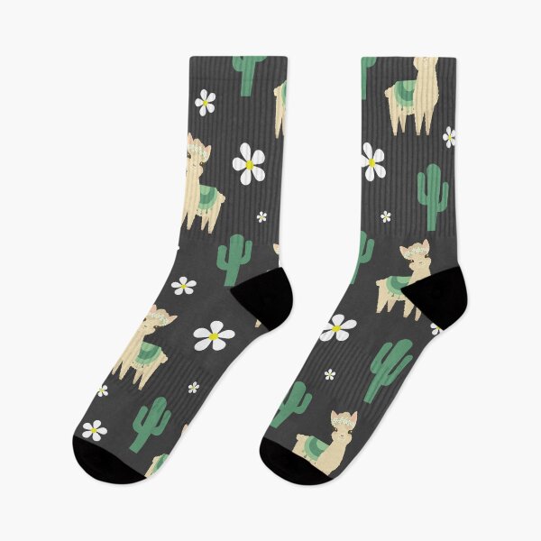 Item preview, Alpaca Daisy Cactus Pattern - Dark Gray designed and sold by drxgonfly.