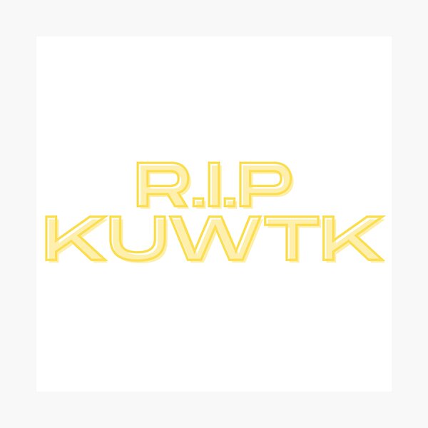 Aperçu de l'œuvre Conception de texte jaune RIP KUWTK créée et vendue par Gramsta.