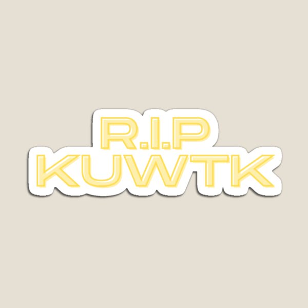 Aperçu de l'œuvre Conception de texte jaune RIP KUWTK créée et vendue par Gramsta.