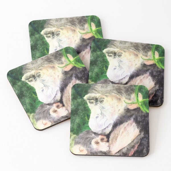 Item preview, Mama Chimpanzee And Baby designed and sold by pinkyjainpan.