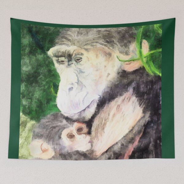 Item preview, Mama Chimpanzee And Baby designed and sold by pinkyjainpan.