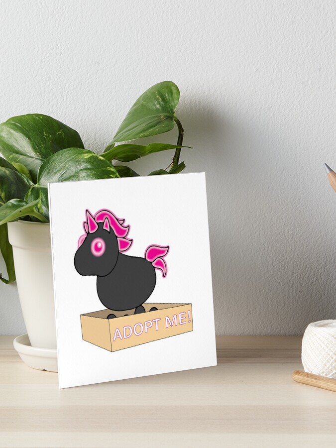 Adopt Me Pets Mega Neon Black Amp Hot Pink Evil Unicorn Legendary Art Board Print By Stinkpad Redbubble - denis daily roblox adopt me legendary unicorn