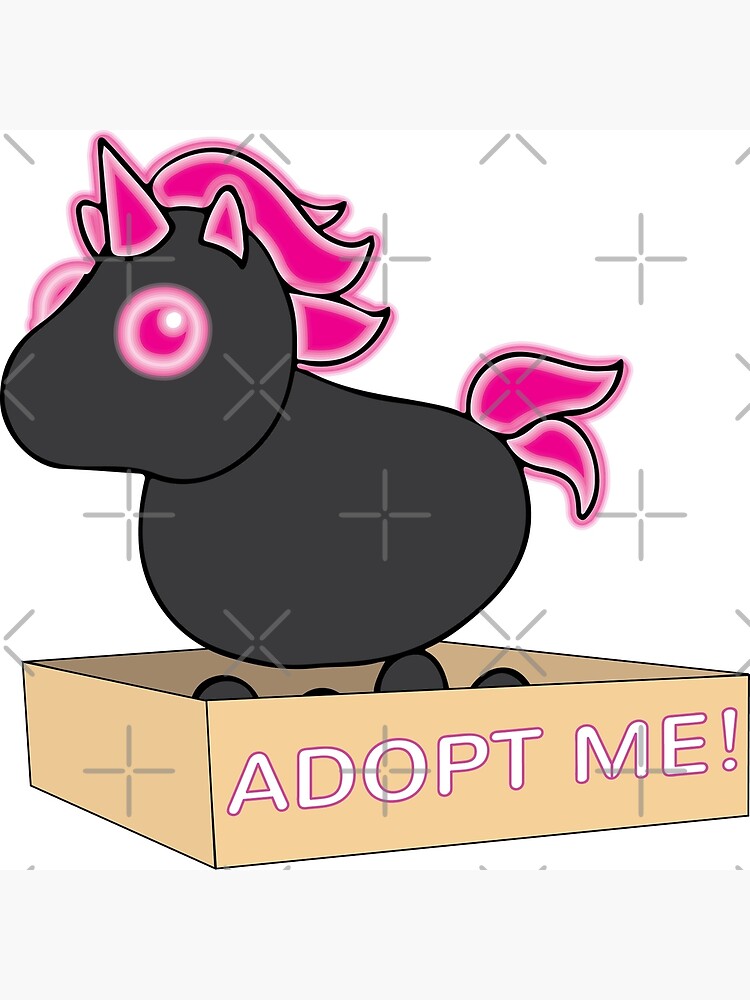 Mega Neon Black And Hot Pink Evil Unicorn Legendary Postcard By Stinkpad Redbubble - roblox adopt me pets unicorn mega neon