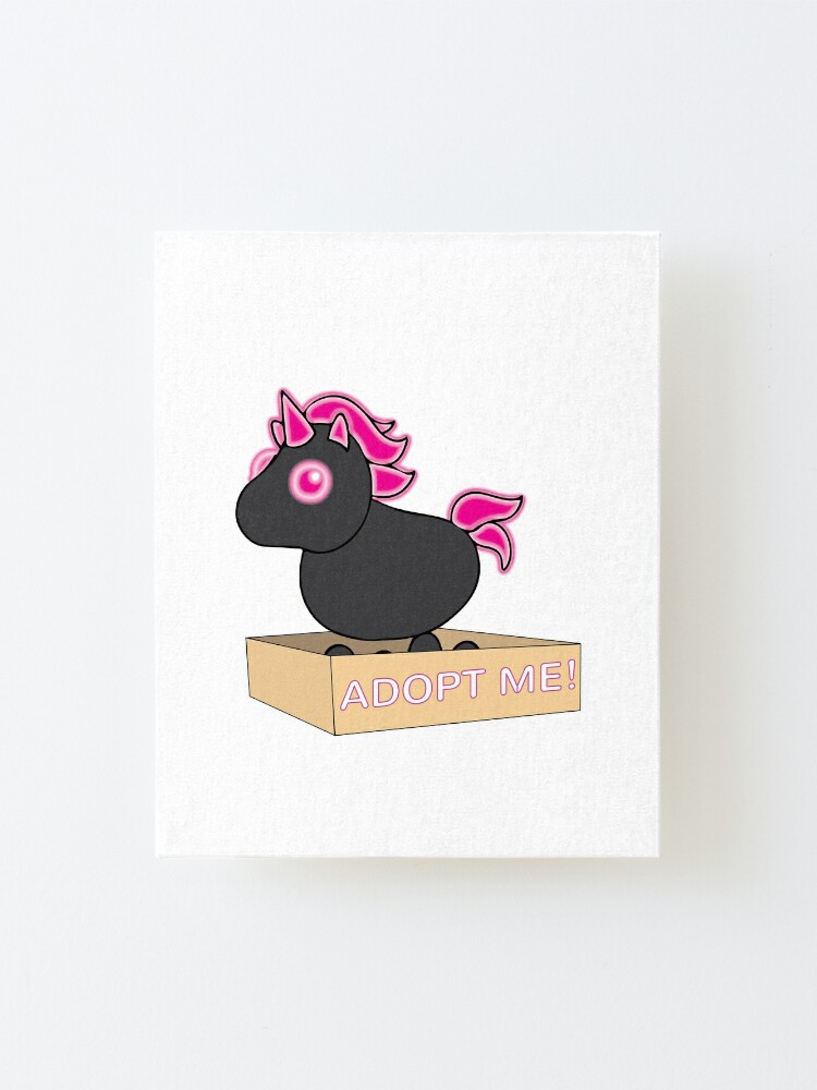 Adopt Me Pets Mega Neon Black Amp Hot Pink Evil Unicorn Legendary Mounted Print By Stinkpad Redbubble - new pets update unicorns and more on adopt me roblox