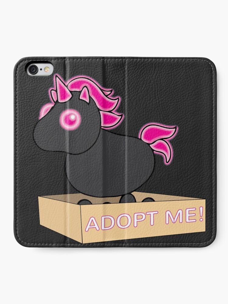 Mega Neon Black And Hot Pink Evil Unicorn Legendary Iphone Wallet By Stinkpad Redbubble - roblox pink logo neon