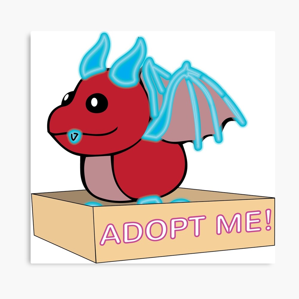 Mega Neon Red And Blue Dragon Legendary Photographic Print By Stinkpad Redbubble - roblox adopt me pets neon dragon