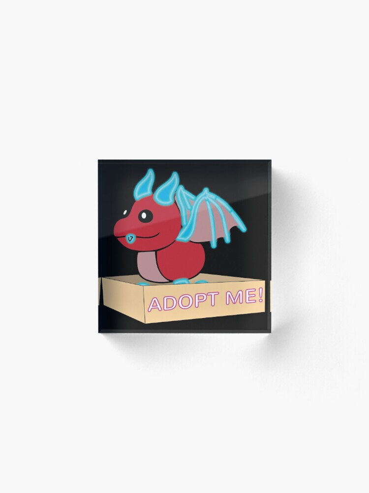 Mega Neon Red And Blue Dragon Legendary Acrylic Block By Stinkpad Redbubble - neon legendary pets roblox adopt me pets bilder