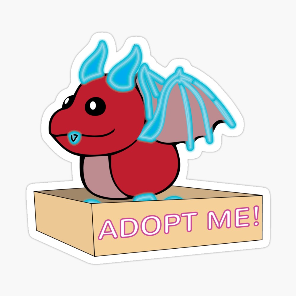 Mega Neon Red And Blue Dragon Legendary Acrylic Block By Stinkpad Redbubble - neon legendary pets roblox adopt me pets bilder