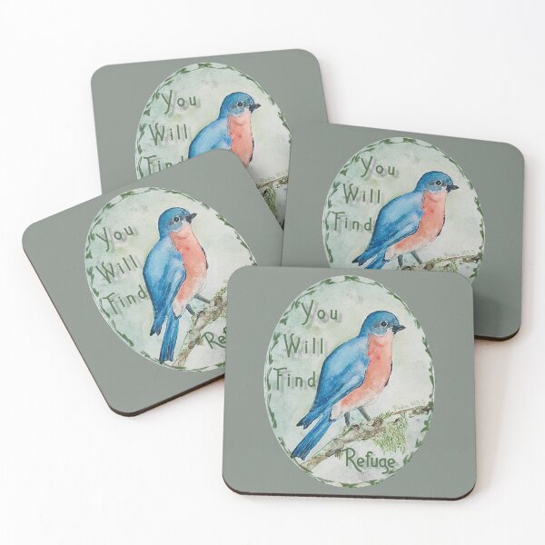 Item preview, You Will Find Refuge Blue Bird Original Watercolor Art designed and sold by RobinetteArt.