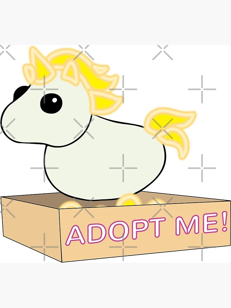 Mega Neon White And Yellow Unicorn Legendary Postcard By Stinkpad Redbubble - roblox adopt me all mega neon pets