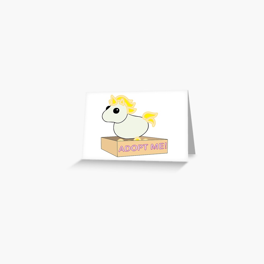 Mega Neon White And Yellow Unicorn Legendary Greeting Card By Stinkpad Redbubble - roblox adopt me mega koala