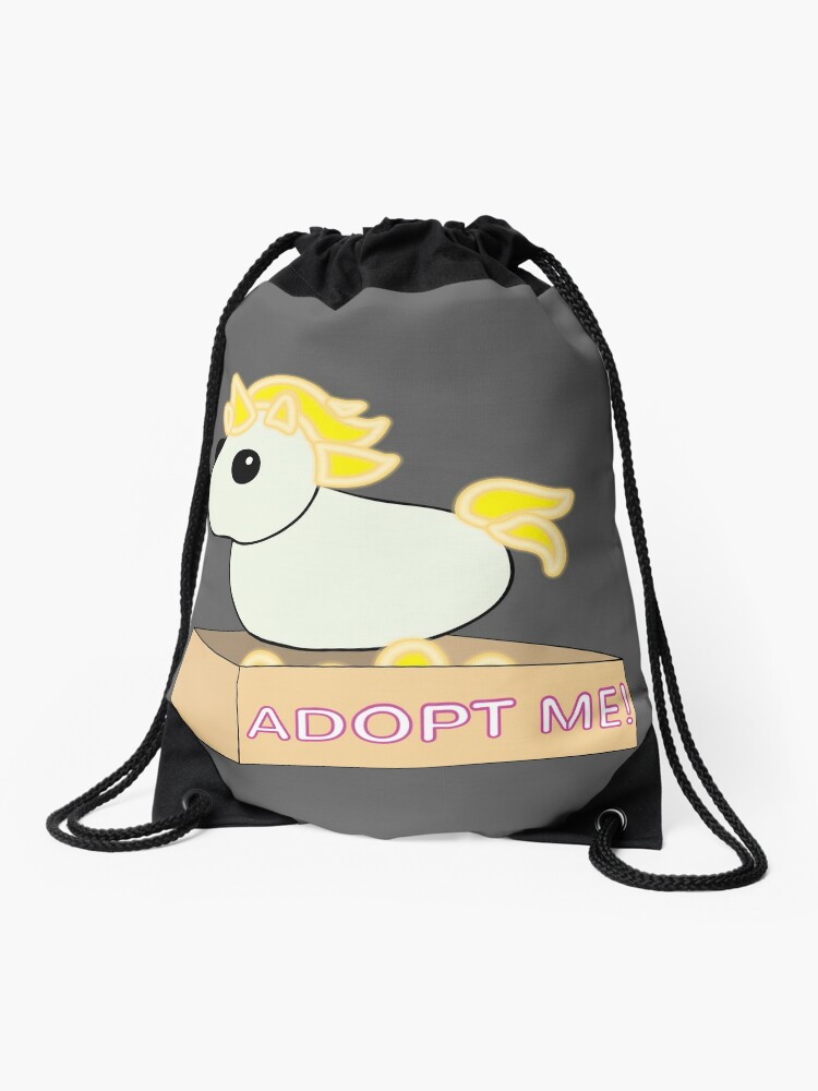 Adopt Me Pets Mega Neon White And Yellow Unicorn Legendary Drawstring Bag By Stinkpad Redbubble - roblox adopt me mega neon otter