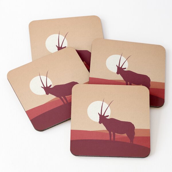 Item preview, Gemsbok Antelope Desert Horizon Flat Landscape designed and sold by Astral Prints.